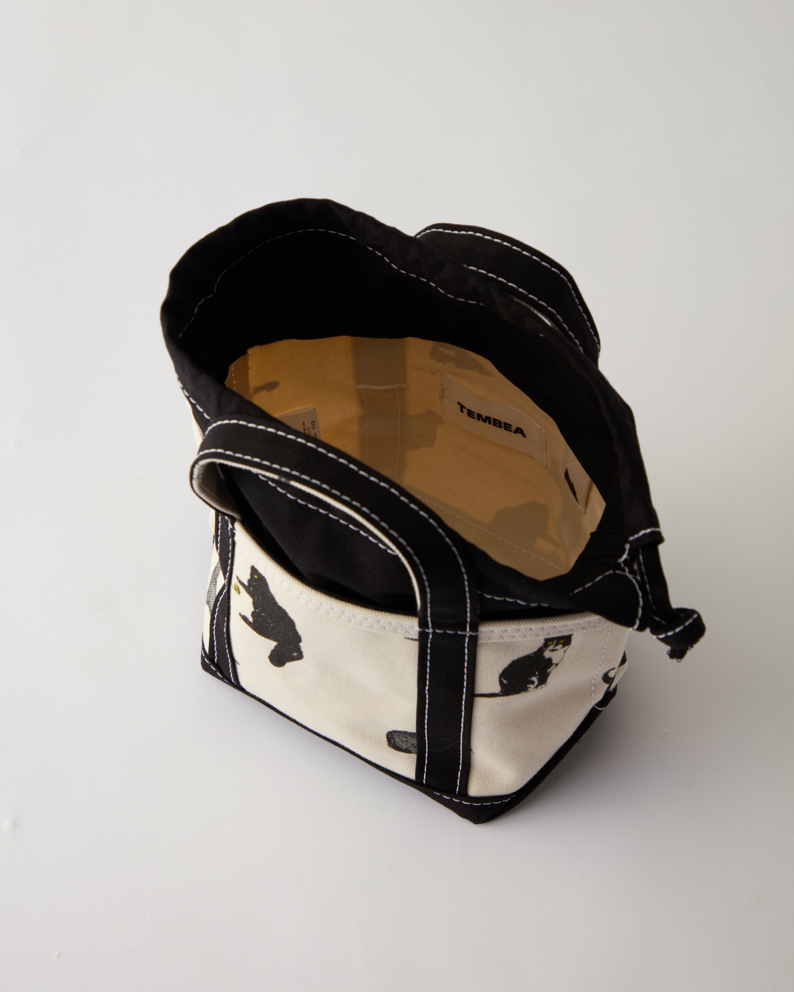 TOTE BAG MINI ｜ TEMBEAの猫のしぐさを描いたコットン素材のミニ